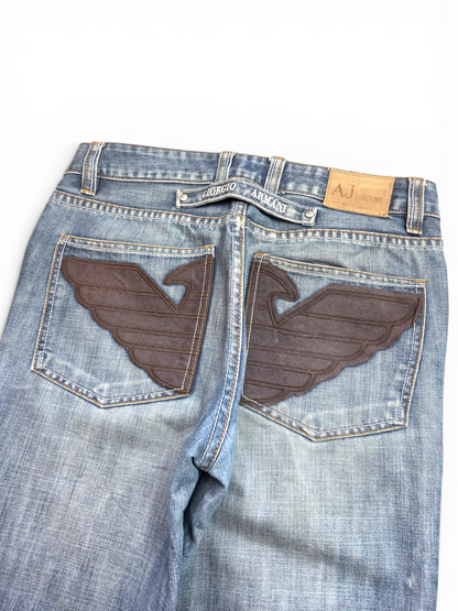 Armani jeans — full length flat lay