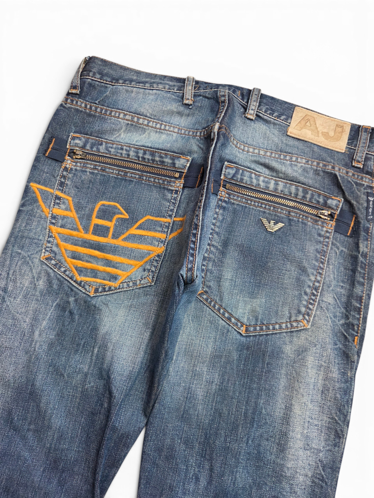 Armani jeans — leg and hem detail
