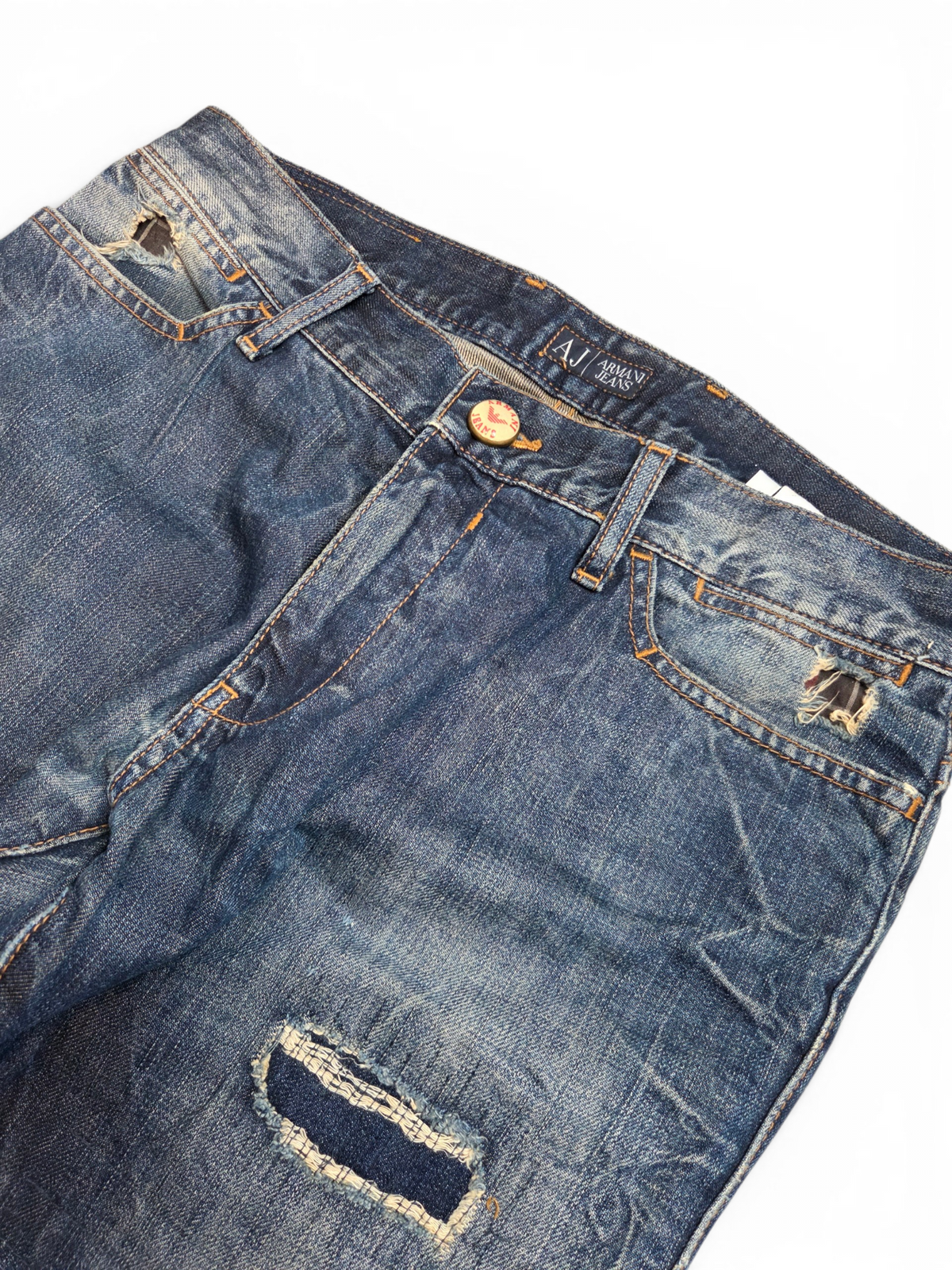 Armani jeans — full length flat lay