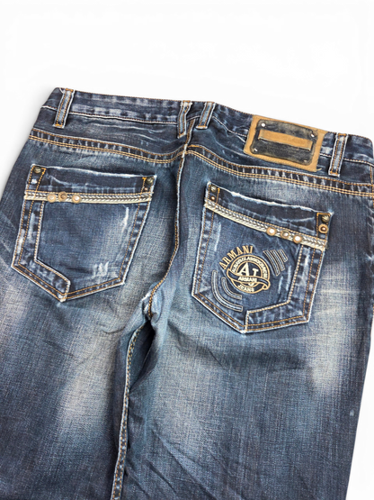 Armani jeans — waistband and hardware detail