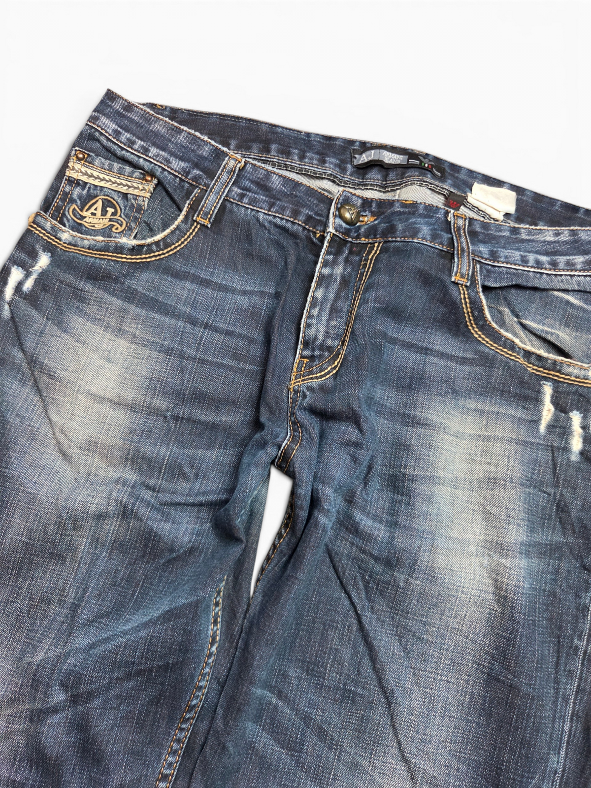 Armani jeans — worn on model, front