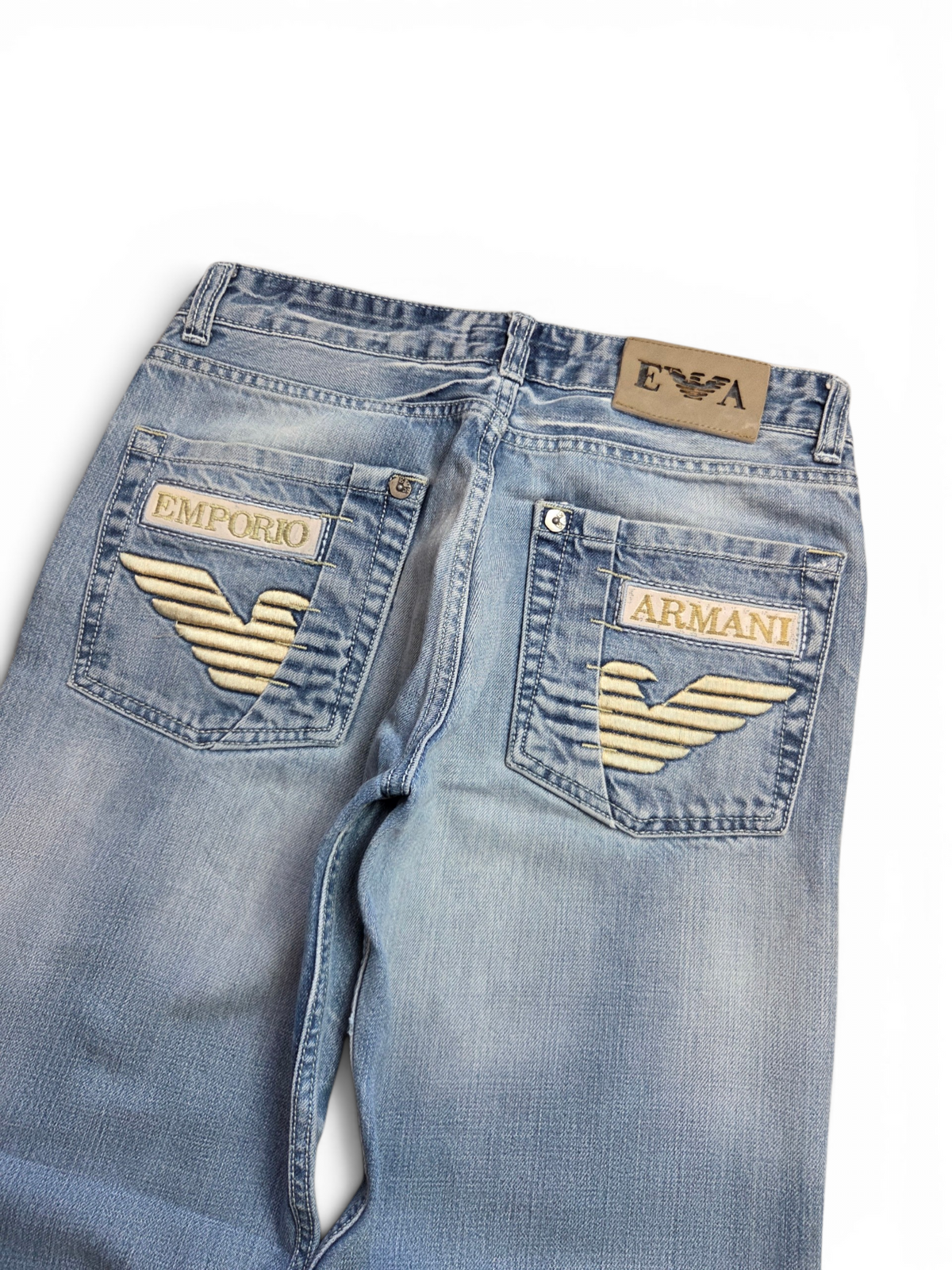 Emporio Armani jeans — waistband and hardware detail