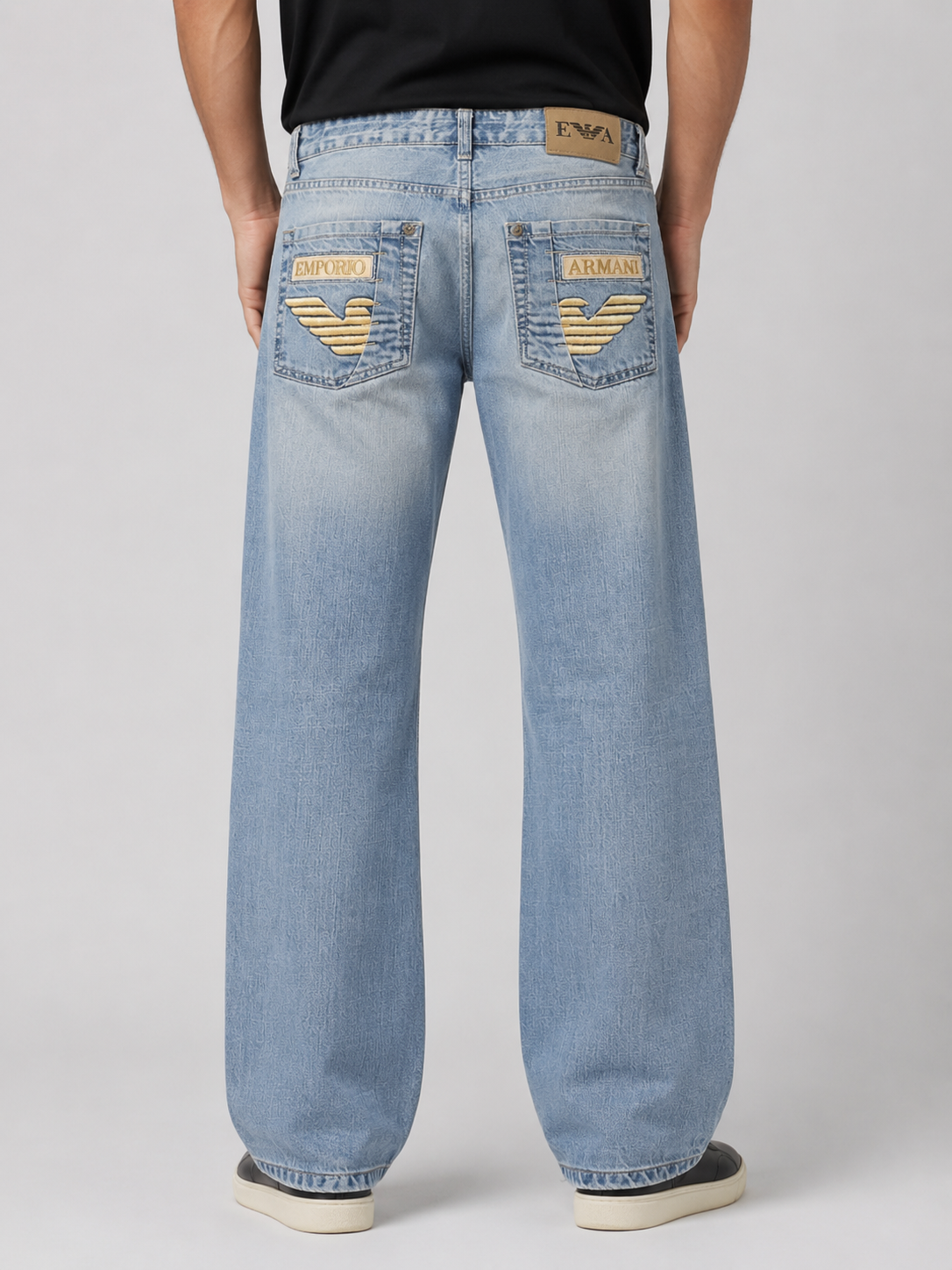 Emporio Armani jeans — worn on model, detail