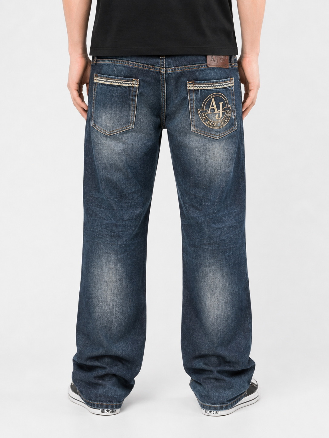 Armani jeans — full length flat lay