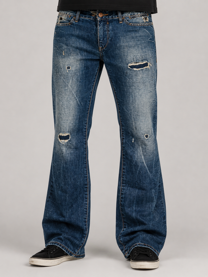 Armani jeans — worn on model, detail
