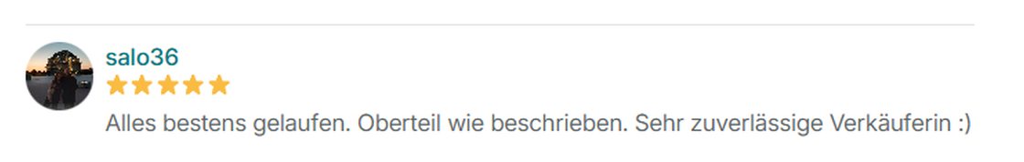 Verified 5-star Vinted review